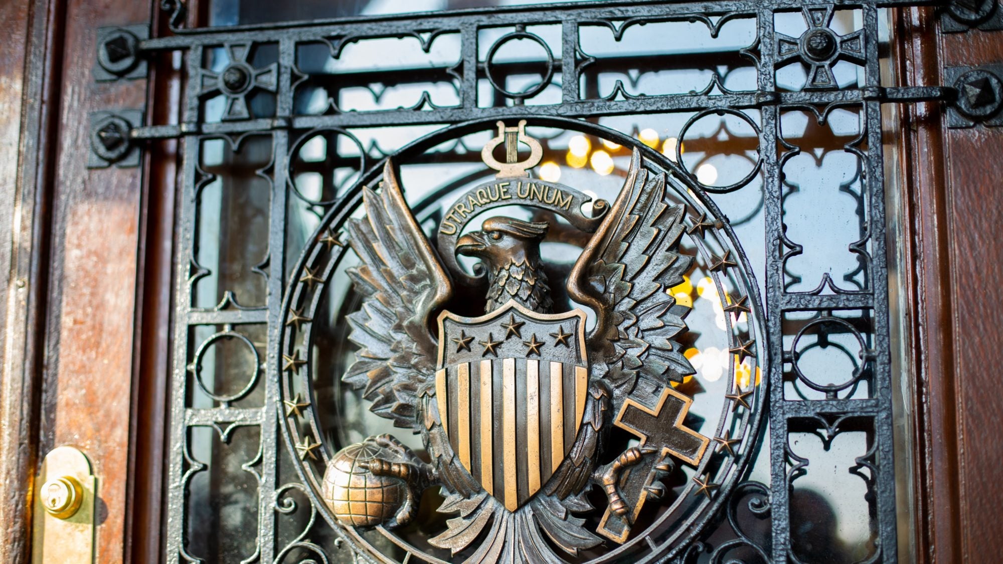 Georgetown seal on doors